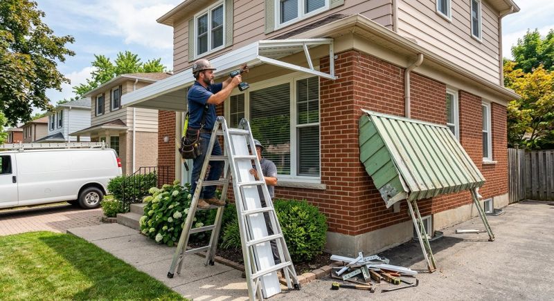 Aluminum Awning Installation in Santa Rosa, CA