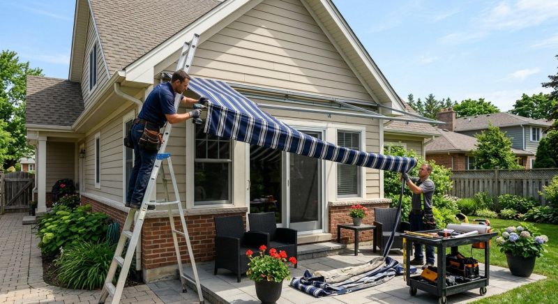 Fabric Awning Installation in Marin County, CA